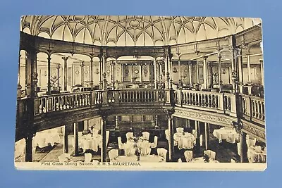 Cunard Line Rms Mauretania Unused Sold Onboard Postcard Unusual Dining Rm View • $37.35