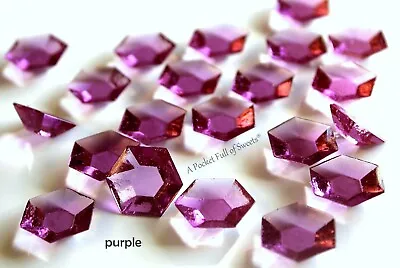 15 Edible Diamonds Cake Cupcake Decor Wedding Cake Topper Purple Sugar Gems • $15.99