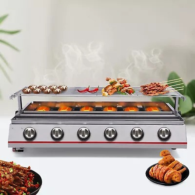 Silver 6-Burner BBQ Gas Grill Picnic Cooker For Parties Backyard Barbeques  • $115.91