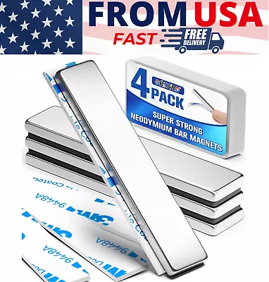 4Pack Neodymium Magnet Bar Powerful Bar Magnets Magnet Strips Heavy Duty Stro • $8.28