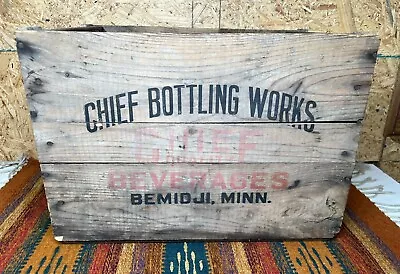 Vintage Chief Bottling Works Beverages Bemidji Minnesota Wood Box Crate • $79.99