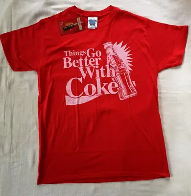 Coca Cola RED Things Go Better With Coke Men's T-Shirt Medium M BNWT. • £11.50