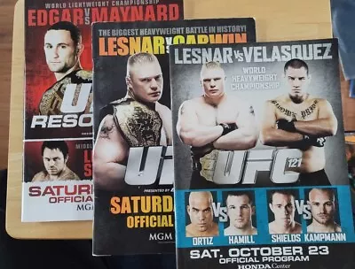 Lot Of 3 Programs UFC 116 121 & 125  LESNAR Vs VELASQUEZ/CARWIN & EDGAR MAYNARD • $39