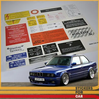 BMW E30 - 24 DECALS STICKERS SET RESTORATION AUFKLEBER + Instructions !! • $32.99