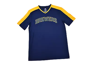 MLB Mens Milwaukee Brewers Performance Baseball Shirt New M L XL • $14.99