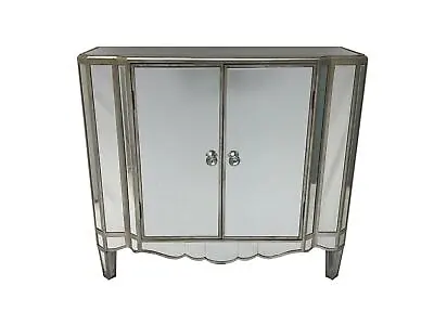 Mirrored Sideboard Cabinet 2 Doors Glass Furniture Venetian • £575