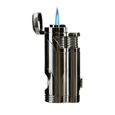 £13.99 • Buy Torch Lighter Dual Jet Flame Refillable Butane Cigar Lighter Windproof W/ Punch