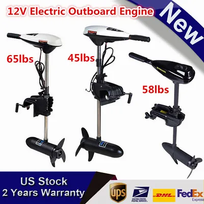 $157 • Buy Marine 12V 45/58/65LB Electric Outboard Trolling Motor For Fishing Boat Kayak CE