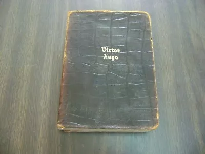 Alligator Textured Leather Bound Book ˖✧˖ The Works Of Victor Hugo ˖ 1928 • $25.99