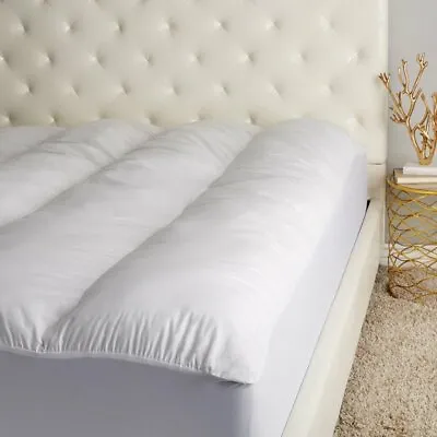 Super Soft Silky Feels Like Down 10cm Deep Microfibre Mattress Topper Enhancer • £14.39