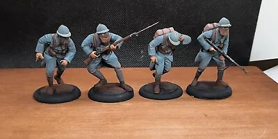 Painted Miniatures 4 Figures Scale 1/35 French Infantry (1916) • $74