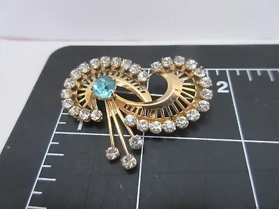 Vintage Signed VAN DELL 1/20 12K GF Rhinestone Pendant Brooch / Pin ~ 5.5 Grams • $22.99