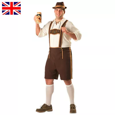 £24.99 • Buy Oktoberfest Mens Lederhosen German Bavarian Fest Beer Outfit Costume Fancy Dress