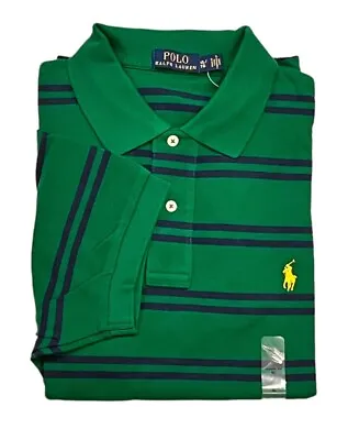 $98 Polo Ralph Lauren Pony Striped Short Sleeves Classic Work Golf Mesh Shirt XL • $47.90