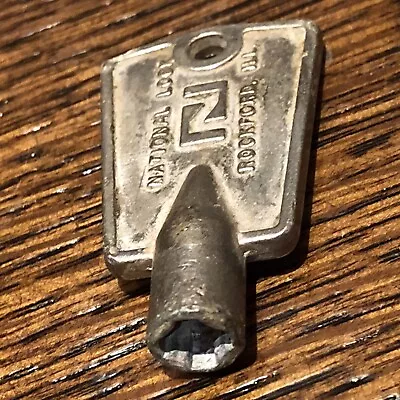 $4.99 • Buy Vintage National Lock Rockford ILL USA Freezer Chest Key Cabinet 4-Point Cross