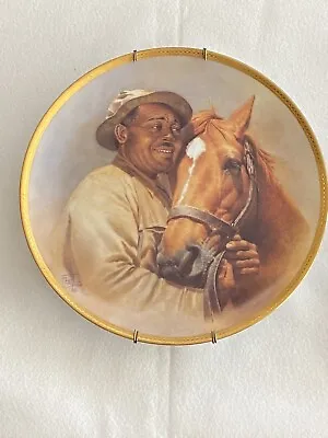 Man O' War & Will Harbut By Fred Stone Porcelain Plate Gold Trim #4260 Of 9500 • $25