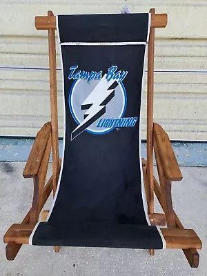 VTG 90s Tampa Bay Lightning Wooden Rocking Chair Foldable NHL Licensed MANCAVE!! • $179