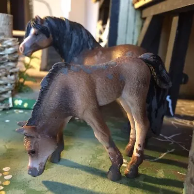 Bespoke Dartmoor Pony & A Foal - Quality Collectable 'schleich' Farm Animals • £11.50