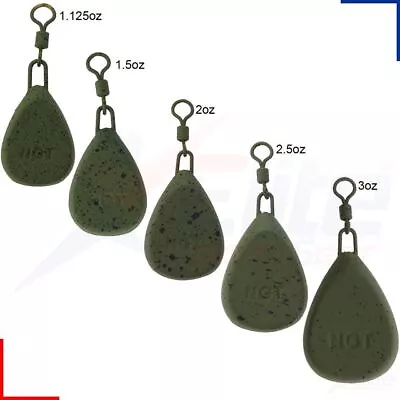 NGT Leads Flat Pear Carp Coarse Fishing Weights With Swivel 1.25oz - 3oz • £4.35