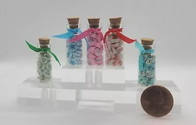 Miniature Set Of 5 Jars Filled With CHRISTMAS  THEMED GUMMIES  #56 • $3.99