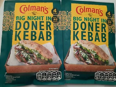2 X Colman's Big Night In Doner Kebab Seasoning Mix 38g  Bb Feb 2025 • £4.31