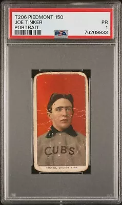 1909-1911 T206 Joe Tinker Portrait Piedmont 150 PSA 1 • $320.12