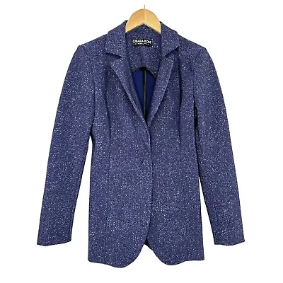 Chiara Boni La Petite Robe Lua Jacket Blazer Sz 42 US 6 Donegal Blue MSRP $750 • $225