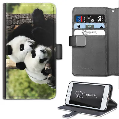 Two Panda Bear Hug Cuddle PU Leather Wallet Phone Case;Flip Case • $54.11