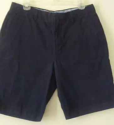 J Crew Men's Shorts Size 33 Waist Navy Blue Cotton Zipper Fly Pocket Shorts • $11