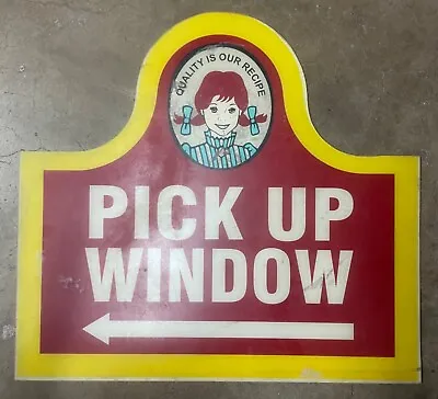 Rare Vintage Wendys Plastic Drive Thru Pick Up Window Sign Signage 90s Fast Food • $149.99