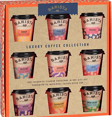 9Pk Mini Barista Instant Coffee Collection Takeout Cups Flavoured  Set Gift • £13.49