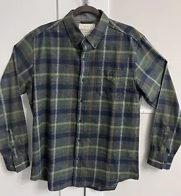 Weatherproof Mens Long Sleeve Flannel Plaid Green Blue Brown Shirt • $11.25