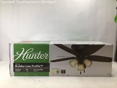 Hunter Builder Low Profile Indoor Ceiling Fan 42  New Bronze Finish 51091 SEALED • $76.44