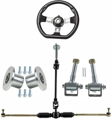 Steering Gear Rack Shaft Kit +3 Stud 5  Wheel Rim Hub Spindle  Mini Bike Go Kart • $215.09