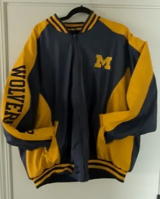 Michigan Wolverines 90s Steve And Barrys Bomber Jacket Men's Size XXL EUC • $59.99