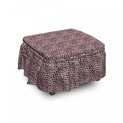 $49.99 • Buy Ambesonne African Ottoman Cover 2 Piece Slipcover Set And Ruffle Skirt