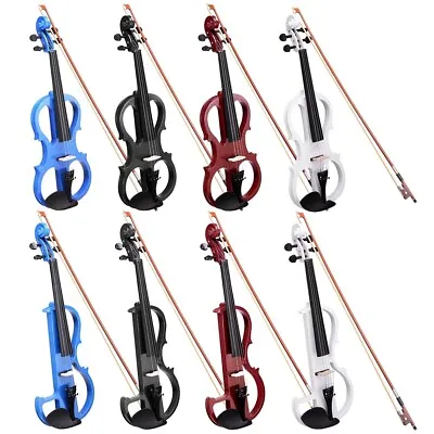 Electric Violin 4/4 Full Size Right Handed Fiddle Headphone 2 Style With Case • $85.99