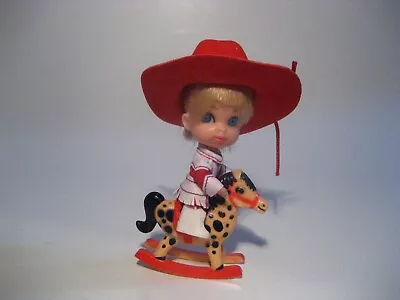 Vintage 1966 Mattel Liddle Kiddles Calamity Jiddle #3506 Cowgirl Rocking Horse • $65