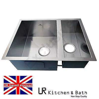 Sink Kitchen Stainless Steel Double Bowl Undermount Urs237kb • £195