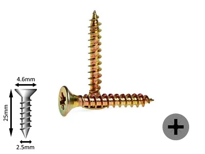 £0.99 • Buy Wood Screws M2.5x25mm Self Countersinking Head Flush Smooth Finish