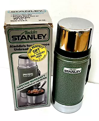 NOS Vintage Stanley Aladdin Thermos 24 Oz A-1350B Wide Mouth Green Never Used • $126.99