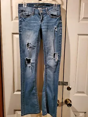 $18.99 • Buy Hydraulic Women’s Distressed Lola Curvy/Almost Boot Womens Jeans Size 5/6 