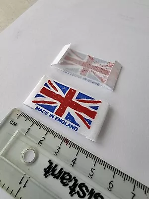 100 Pcs X Made In England Union Jack Satin Sew In Labels 45mm X 25mm Folded Edge • £7.99