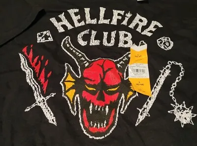 Stranger Things HELLFIRE CLUB Men's Size L Graphic T-Shirt Short Sleeve Black • $14.99