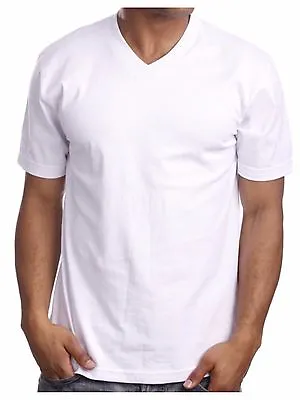 Men's HEAVY WEIGHT V-Neck T-Shirt Plain Tee BIG & Tall Comfy Camouflage Hipster • $9.45