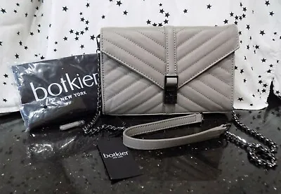 Botkier Dakota Clutch In Fog Quilted Crossbody Ultra Soft Handbag Grey NEW • $98.88