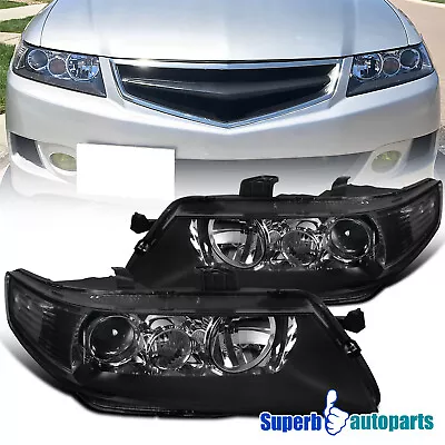 Fits 2004-2005 Acura TSX Headlights Projector Head Lamp Black 04-05 Replacement • $141.98