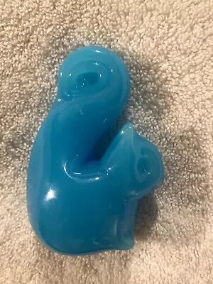 Art Glass 4  Mini Squirrel Paperweight Figurine - Delphite Blue • $12