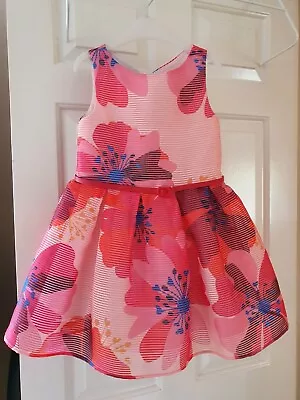 J By Jasper Conran - Girl's Pink Floral Striped Dress - 4-5 Yrs • £14