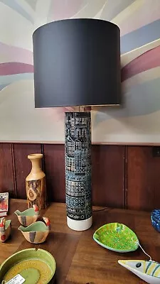 1950's Tall Black And White Architectural Design Table Lamp By Marcello Fantoni • $1999.99